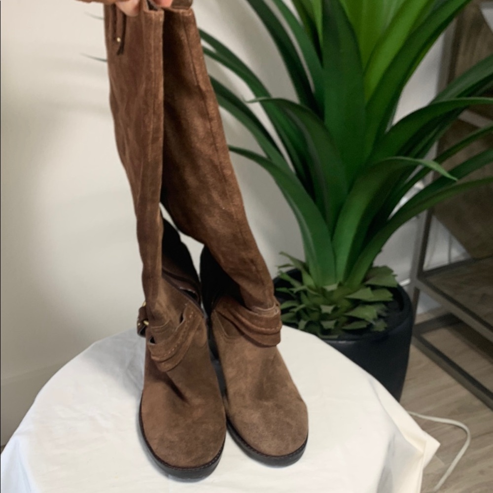 Jessica Simpson Brown Heeled Boots Suede Ankle